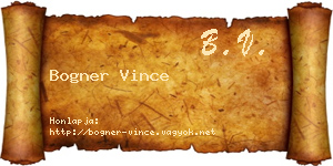 Bogner Vince névjegykártya